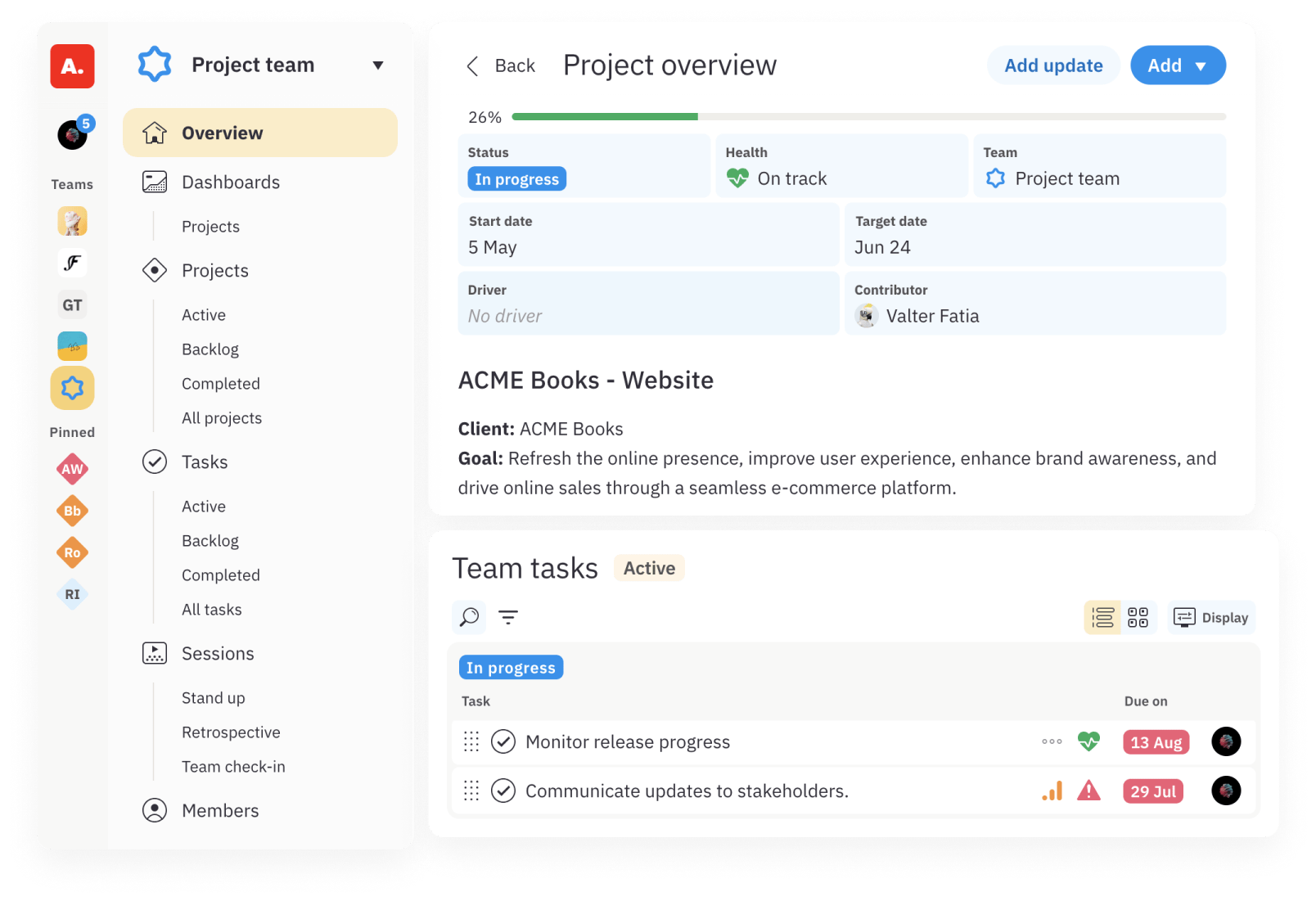 Projects components overview